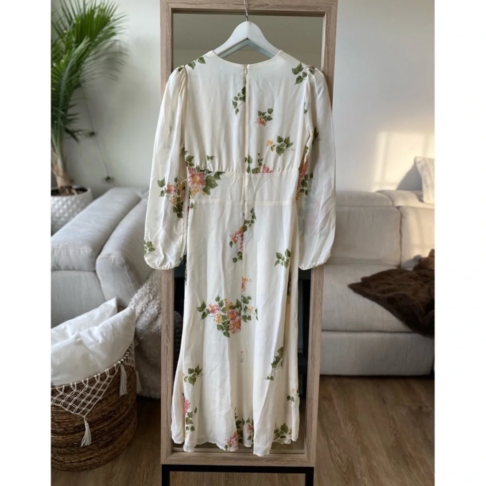 REFORMATION LORNE FLORAL LONG SLEEVE MIDI DRESS, SIZE:10 - Picture 2 of 7
